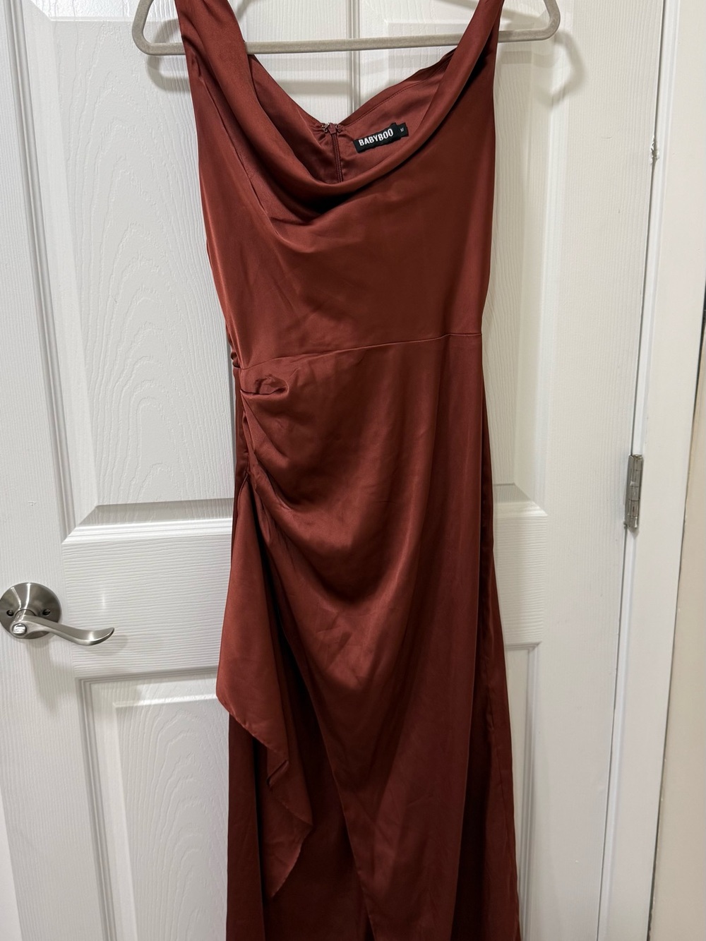 BABYBOO Rust Red Satin Dress